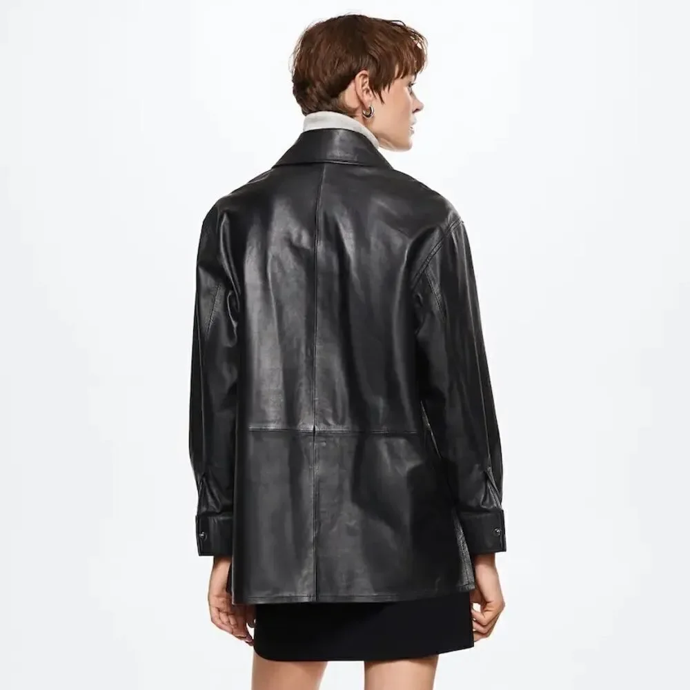 Genuine Leather Mango Overshirt New - Picture 4 of 6